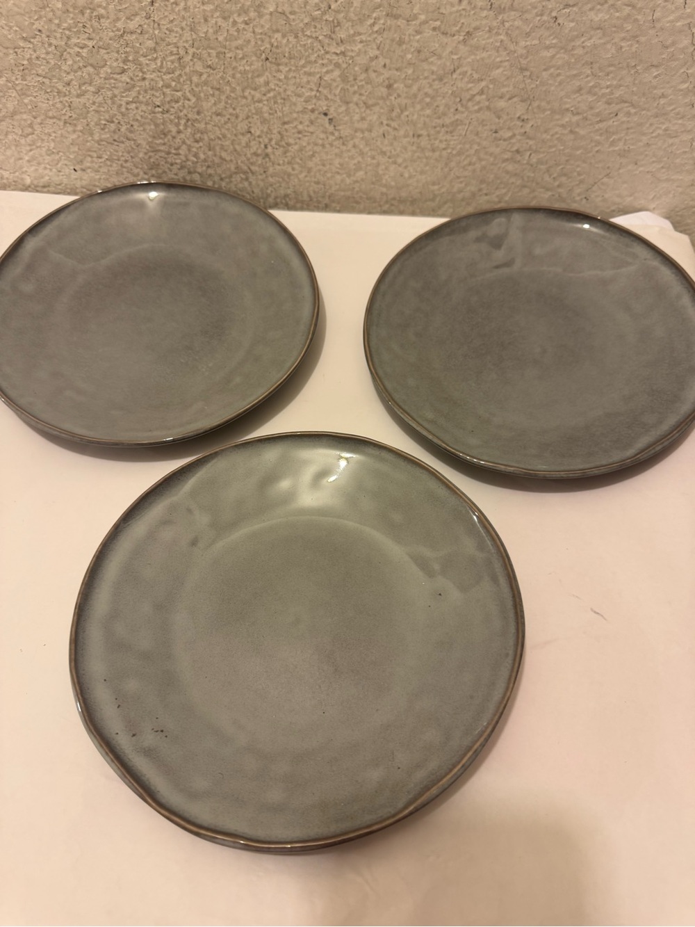 New pier 1 Gray Ceramic Salad Plates - Set of 3